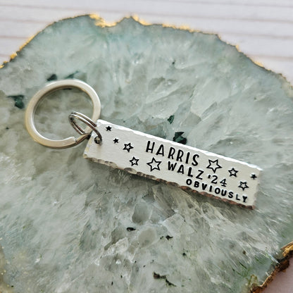 Harris Walz 2024 Obviously Keychain, Funny Political Humor Gifts, Vote Kamala and Tim Key Chains, Cute Liberal Accessories